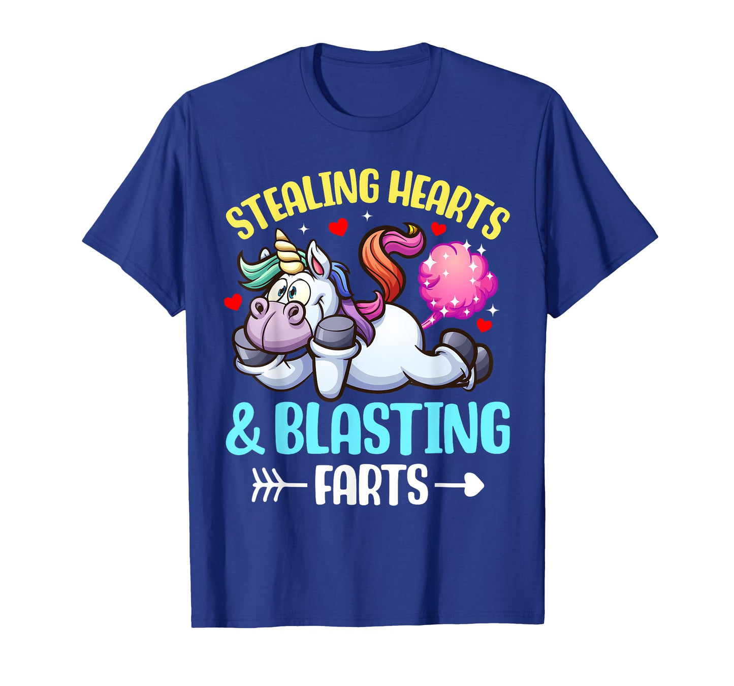 Stealing Hearts And Blasting Farts Fantasy Unicorn Gag T-Shirt