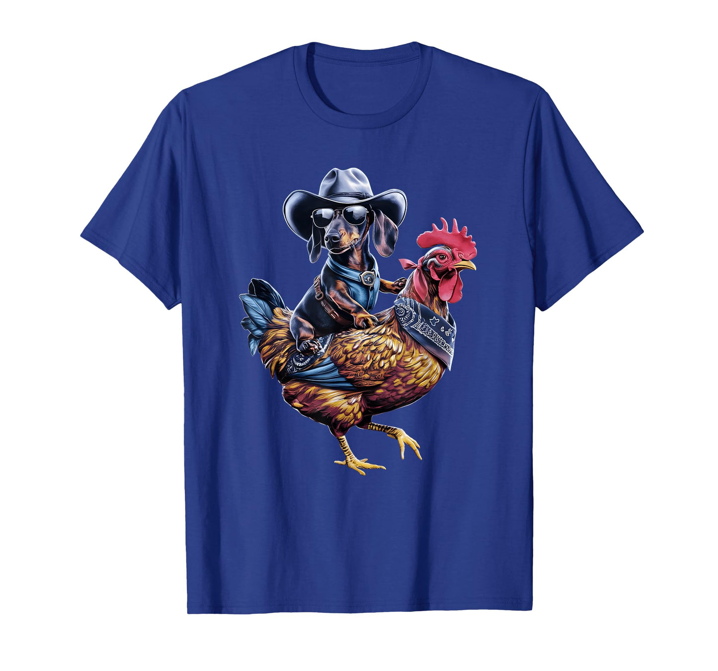 Dachshund Wiener cowboy riding a Chicken for dog lovers T-Shirt