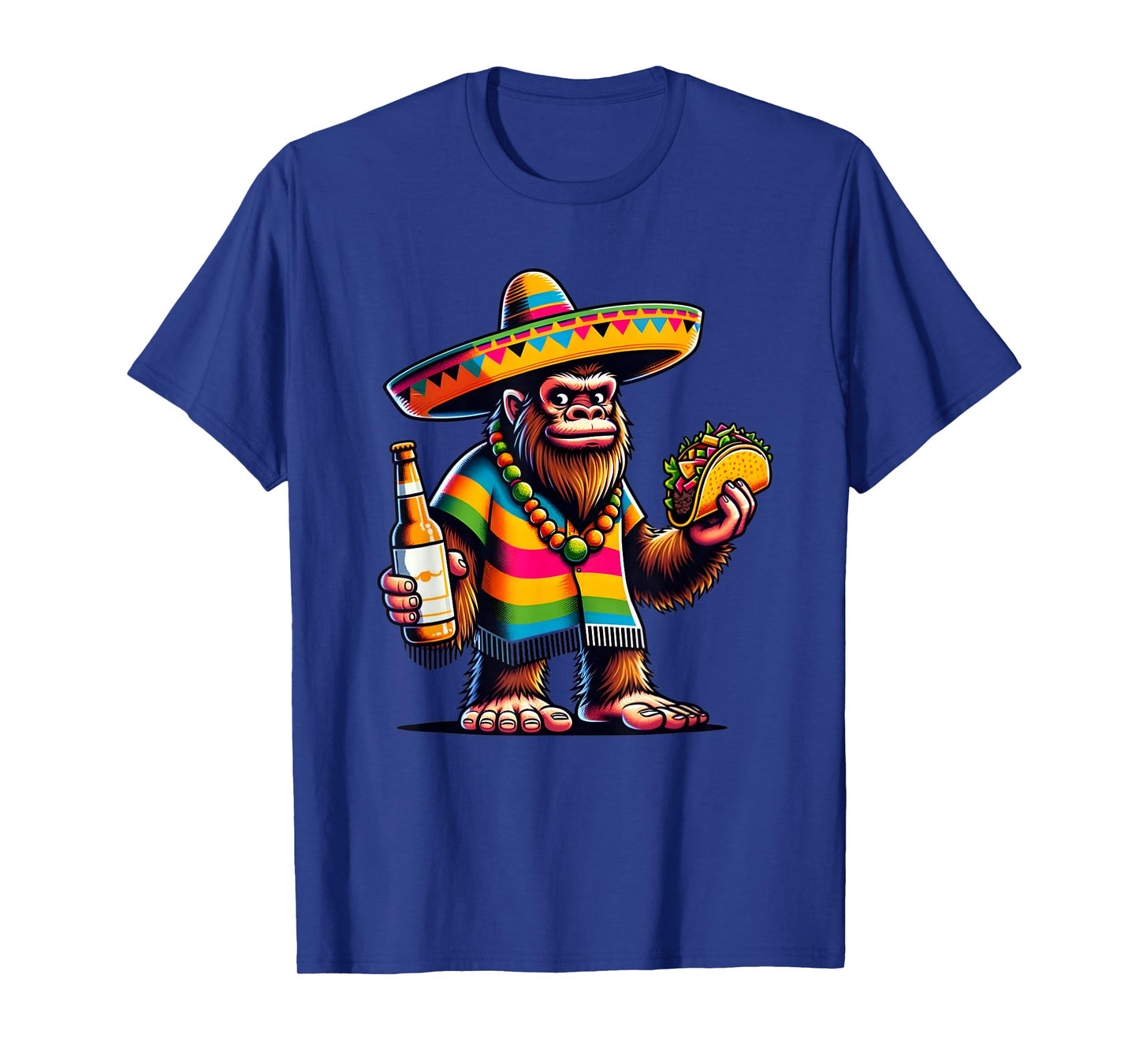 Funny Bigfoot With Taco & Beer sasquatch cinco de mayo T-Shirt