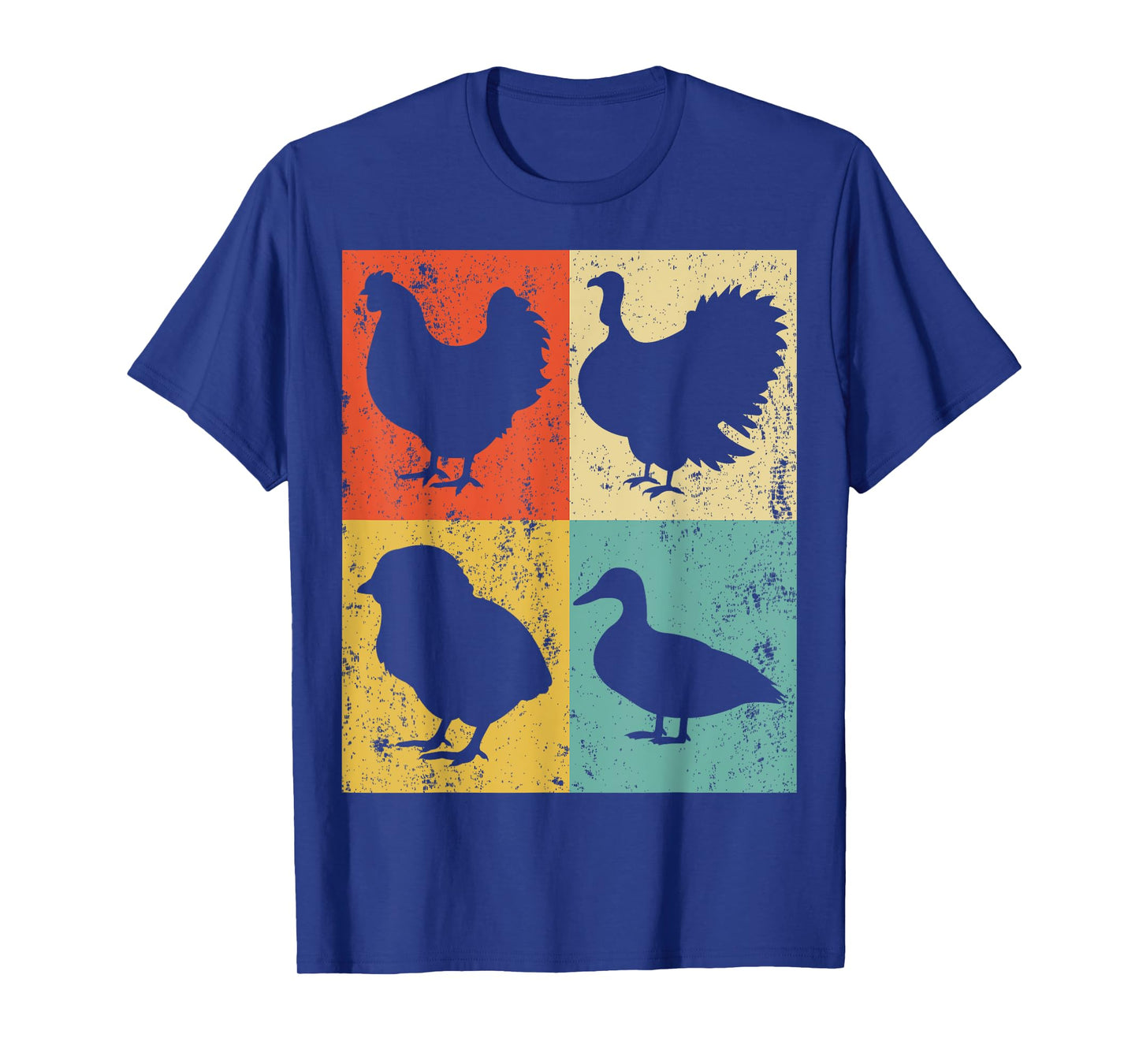 Vintage Retro Chicken Chick Duck Turkey Animal Farm Birthday T-Shirt