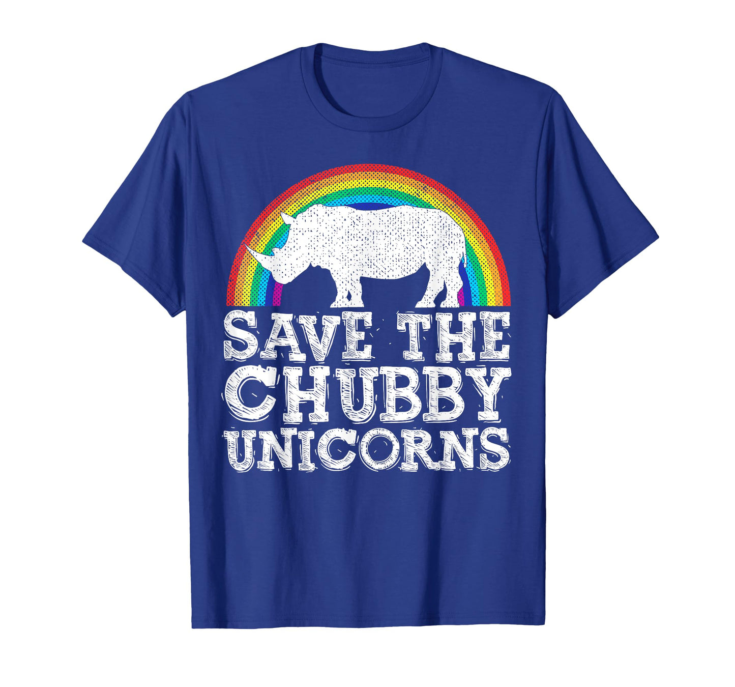 SAVE THE CHUBBY UNICORNS Gift Rhino Conservation Rainbow T-Shirt