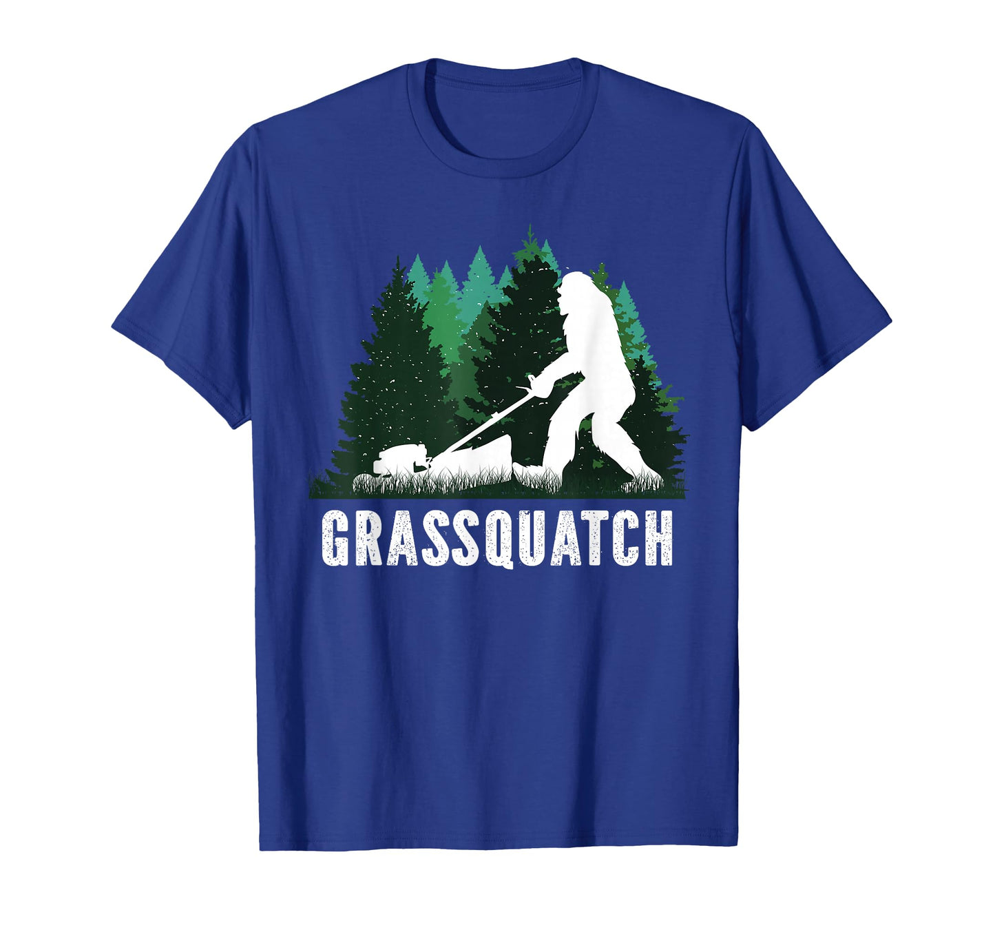 Lawn Mower Mowing Dad Landscaper Bigfoot Yeti Sasquatch T-Shirt