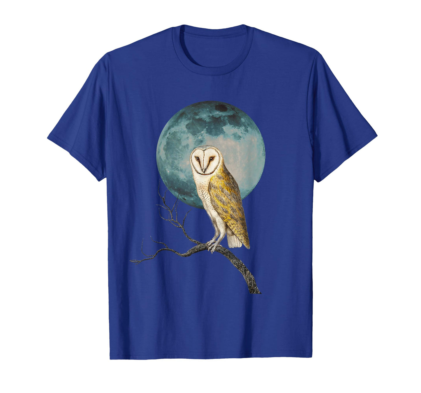 Barn Owl Lover Full Moon Vintage Illustration Birder Graphic T-Shirt