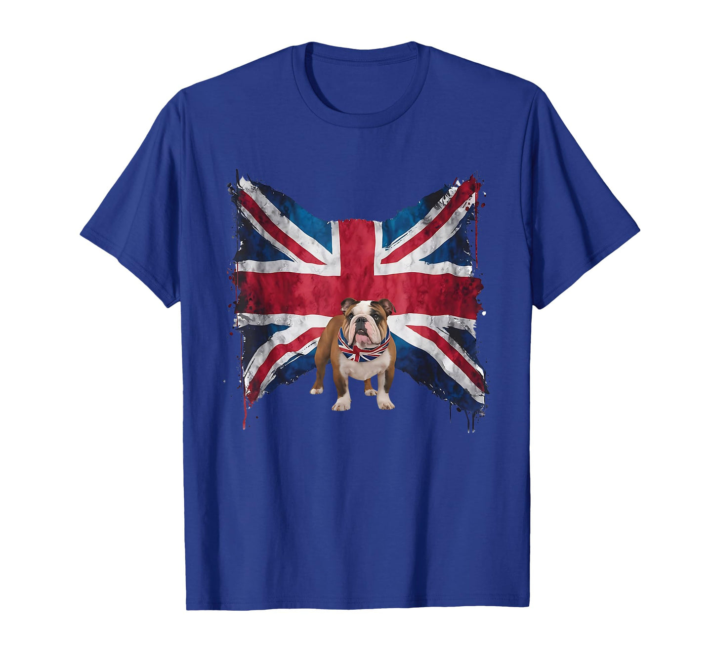 British Bulldog with grunge British Flag for British English T-Shirt