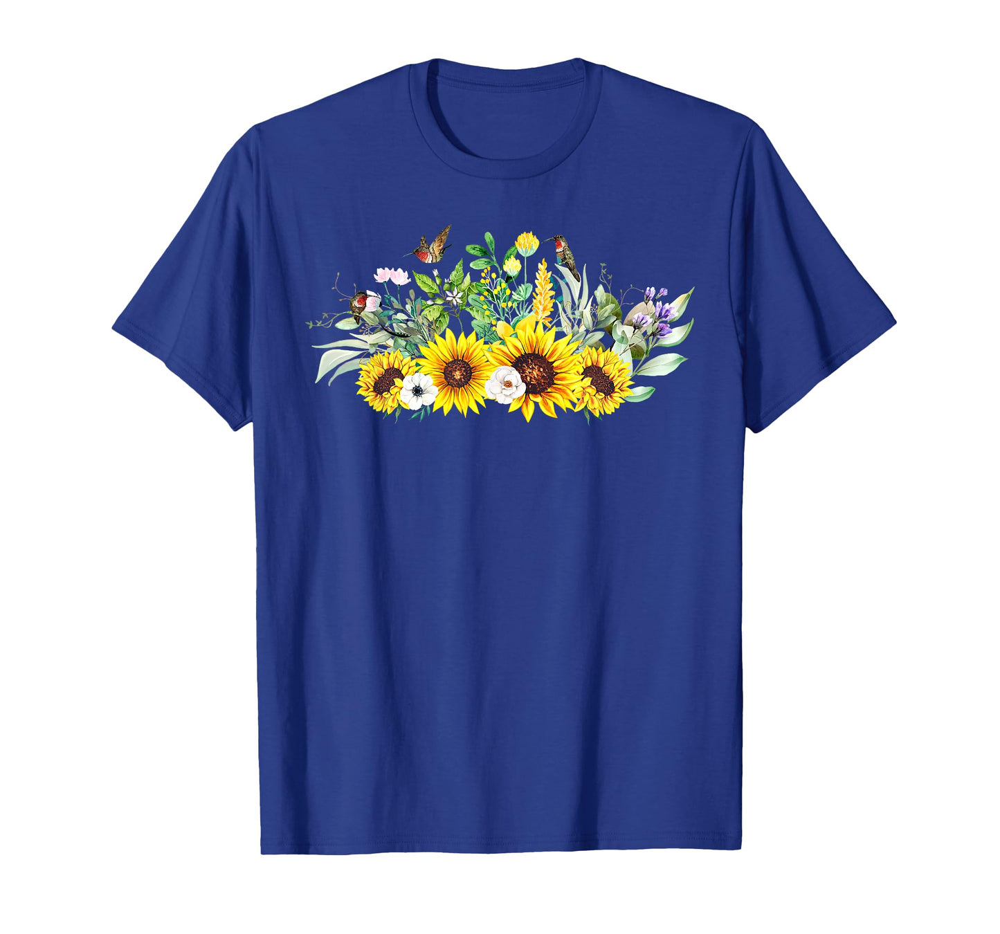 Sunflower Hummingbird Garden Birdwatching Nature Lover T-Shirt