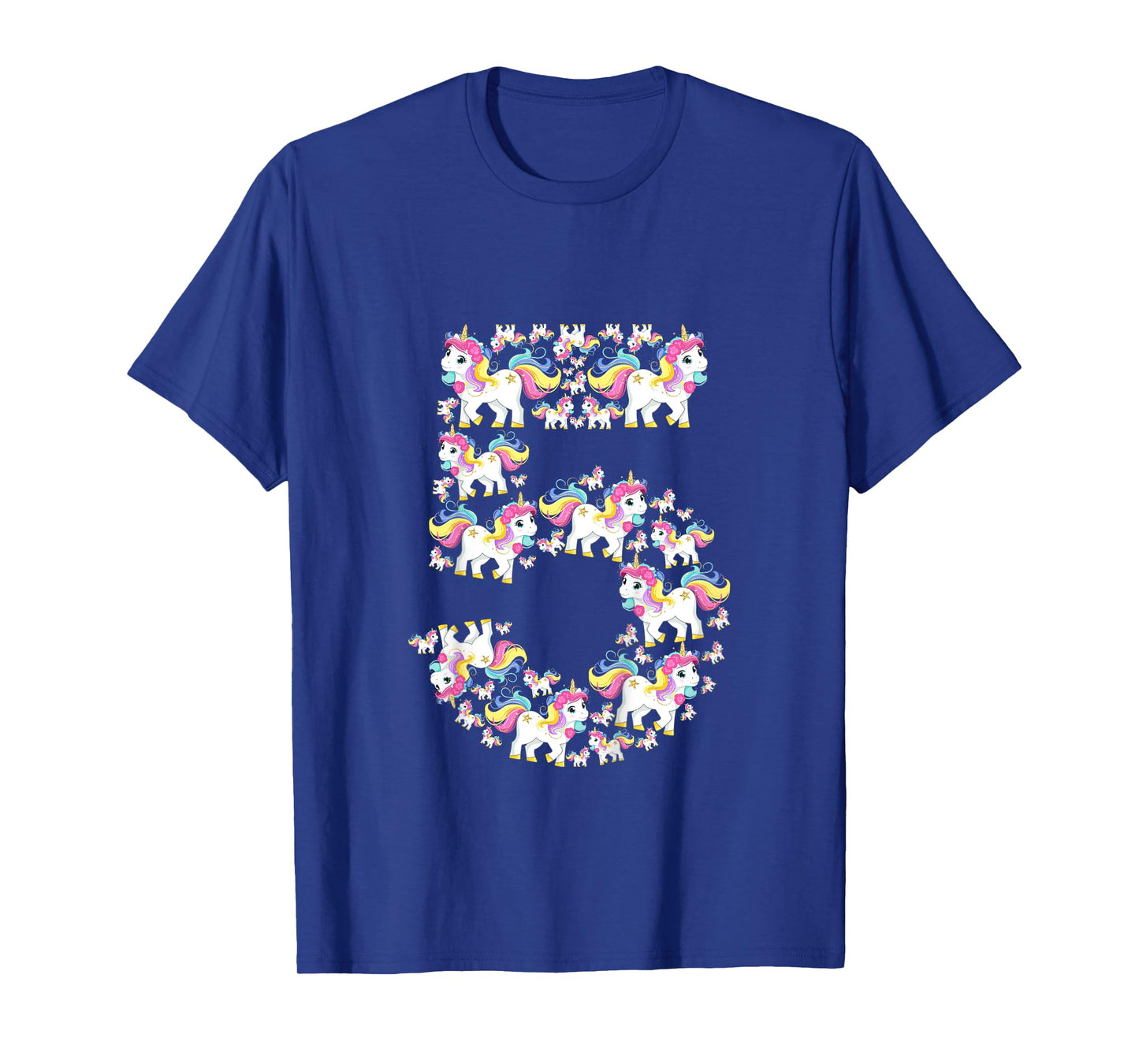 Unicorn 5th Birthday Kids Girls 5 Years Old Fifth Five T-Shirt
