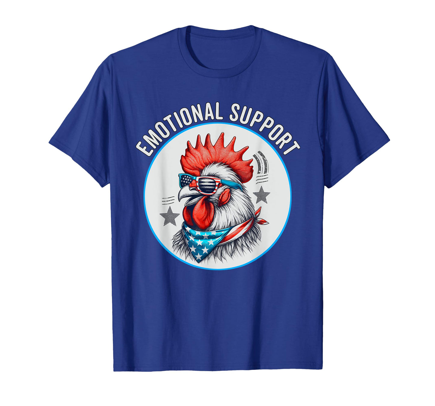 Chicken Emotional Support Cock with American Flag T-Shirt for Women Men
