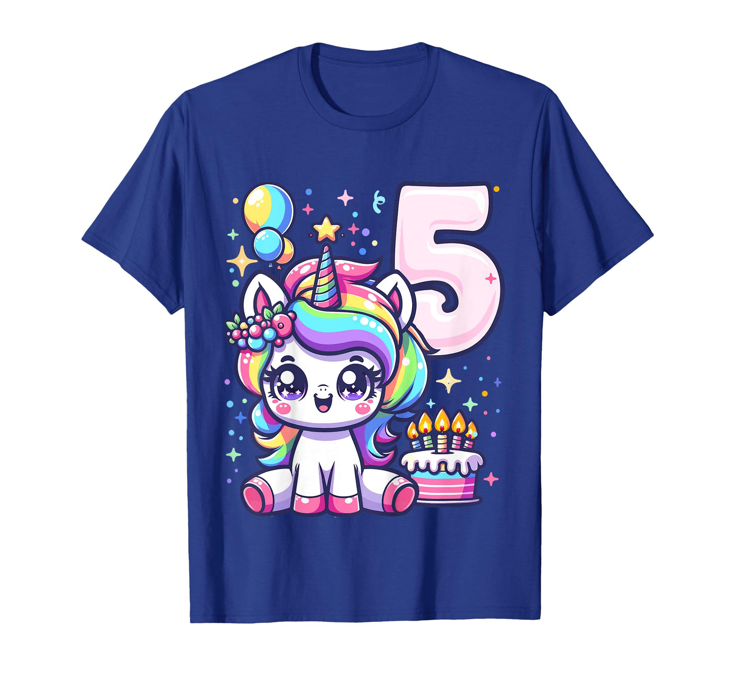Kids Unicorn 5th Birthday 5 Year Old Unicorn Party Girls Outfit T-Shirt