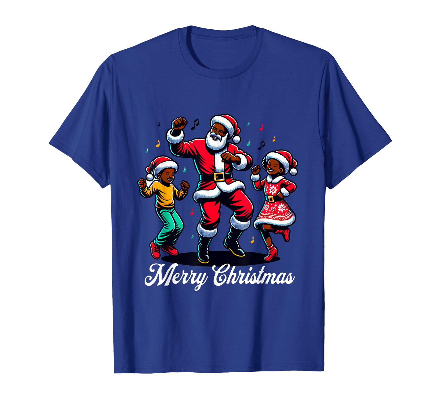 African American Christmas Family Santa Merry Christmas T-Shirt