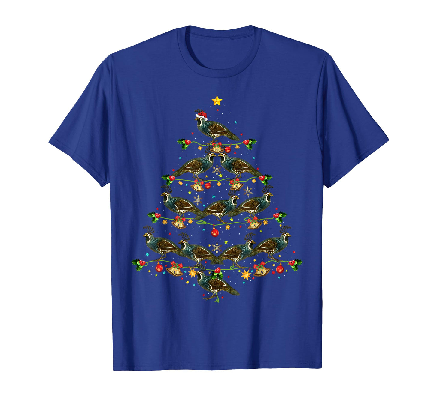 Quail Bird Xmas Tree Gift Santa Hat Quail Christmas T-Shirt