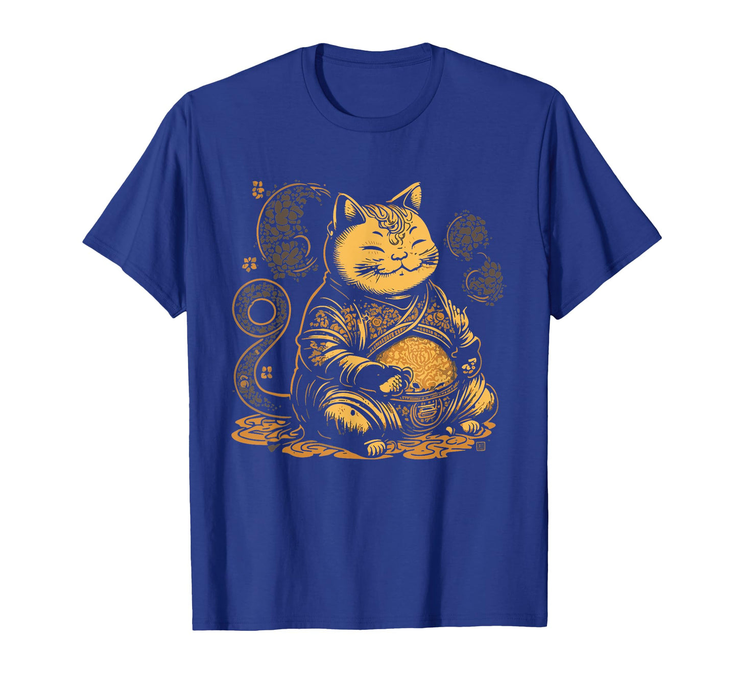 Fat Buddha Cat Mindfulness Yoga Artistic Men Women Girls Kids T-Shirt