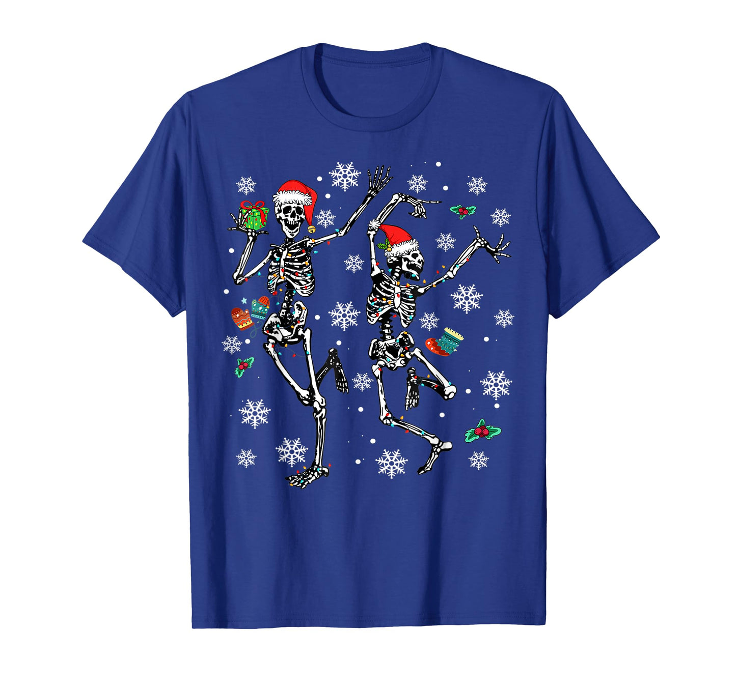 Xmas Tree Christmas Lights Christmas Skeleton Dancing T-Shirt