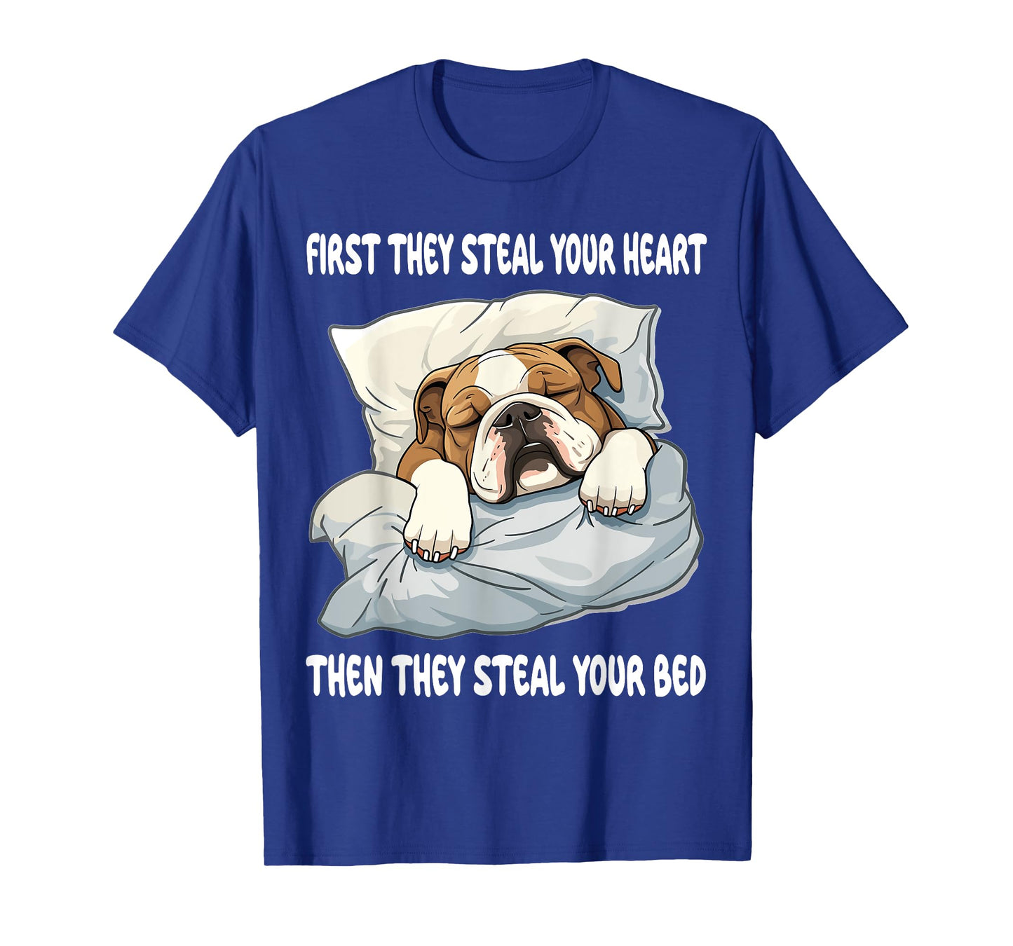 English Bulldog Sleeping Pajamas Nightgown T-Shirt for Men Women Girls Kids
