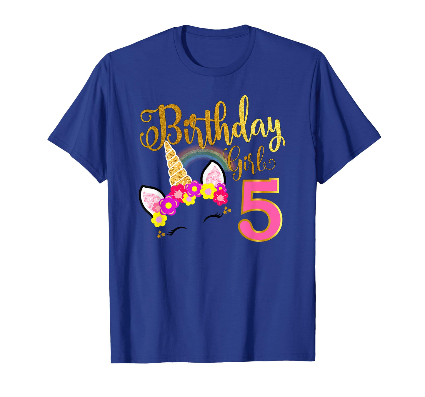 I'm 5th the Birthday for Girl Unicorn 5 year old Birthday T-Shirt