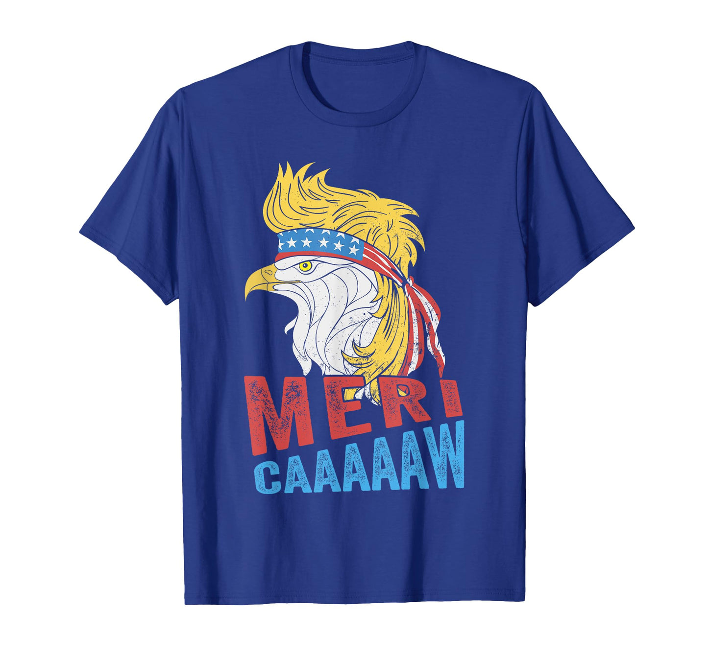 meri-caaaaaw - Eagle Mullet 4th Of July USA American Flag T-Shirt