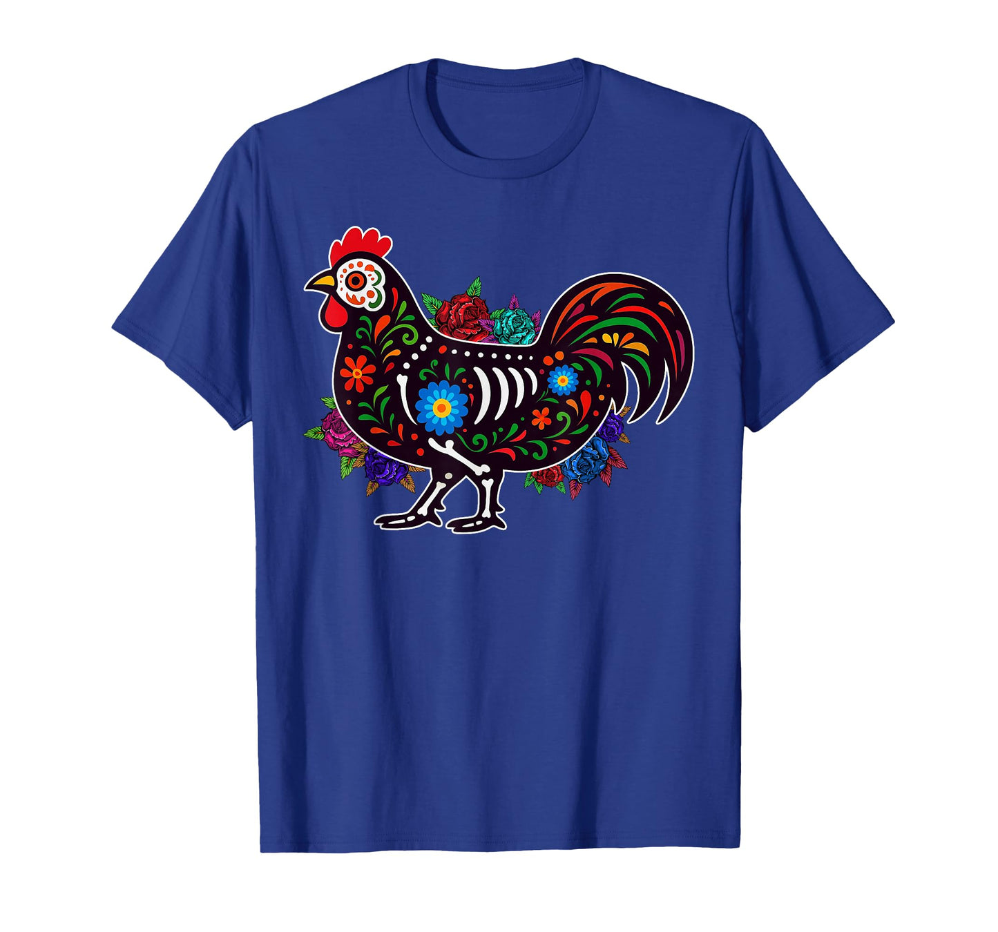Sugar Skull Chicken Dia de Muertos Halloween Day of The Dead T-Shirt