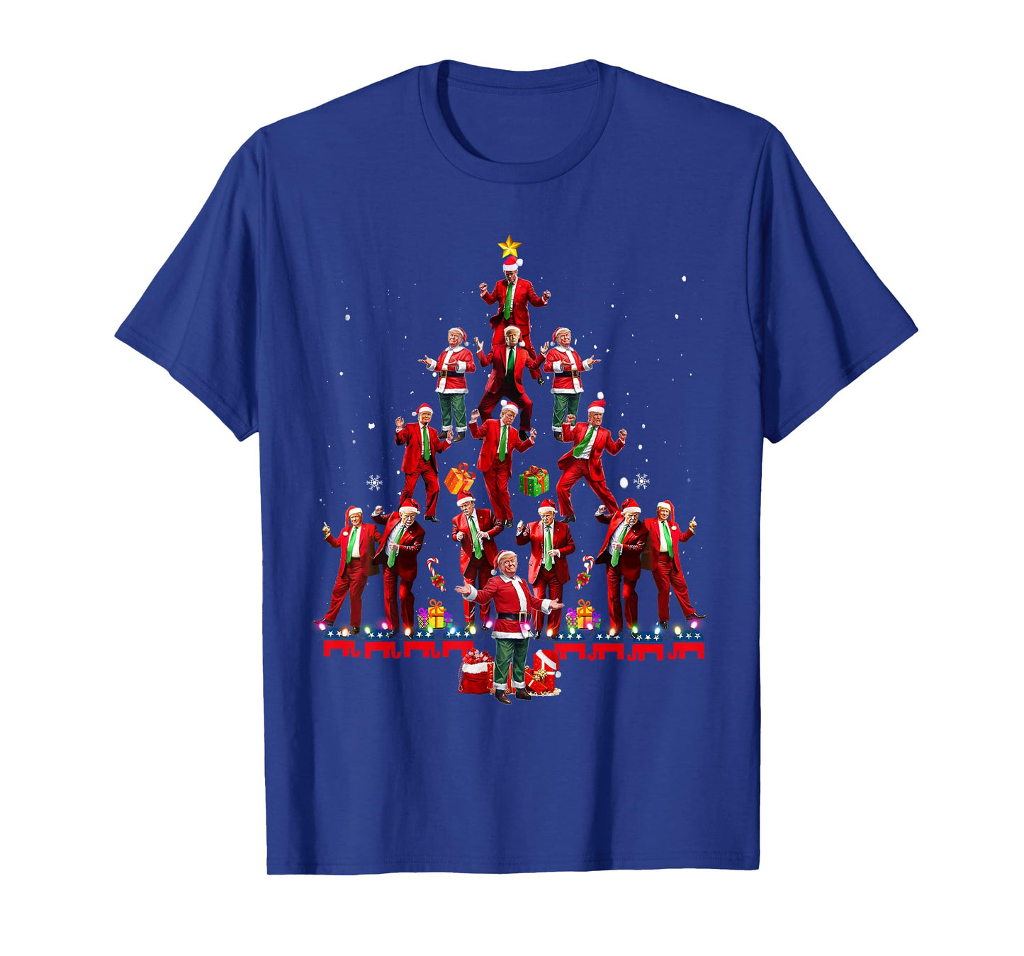 Funny Santa Trump Dance Tree Christmas Pajama Xmas Boys Mens T-Shirt