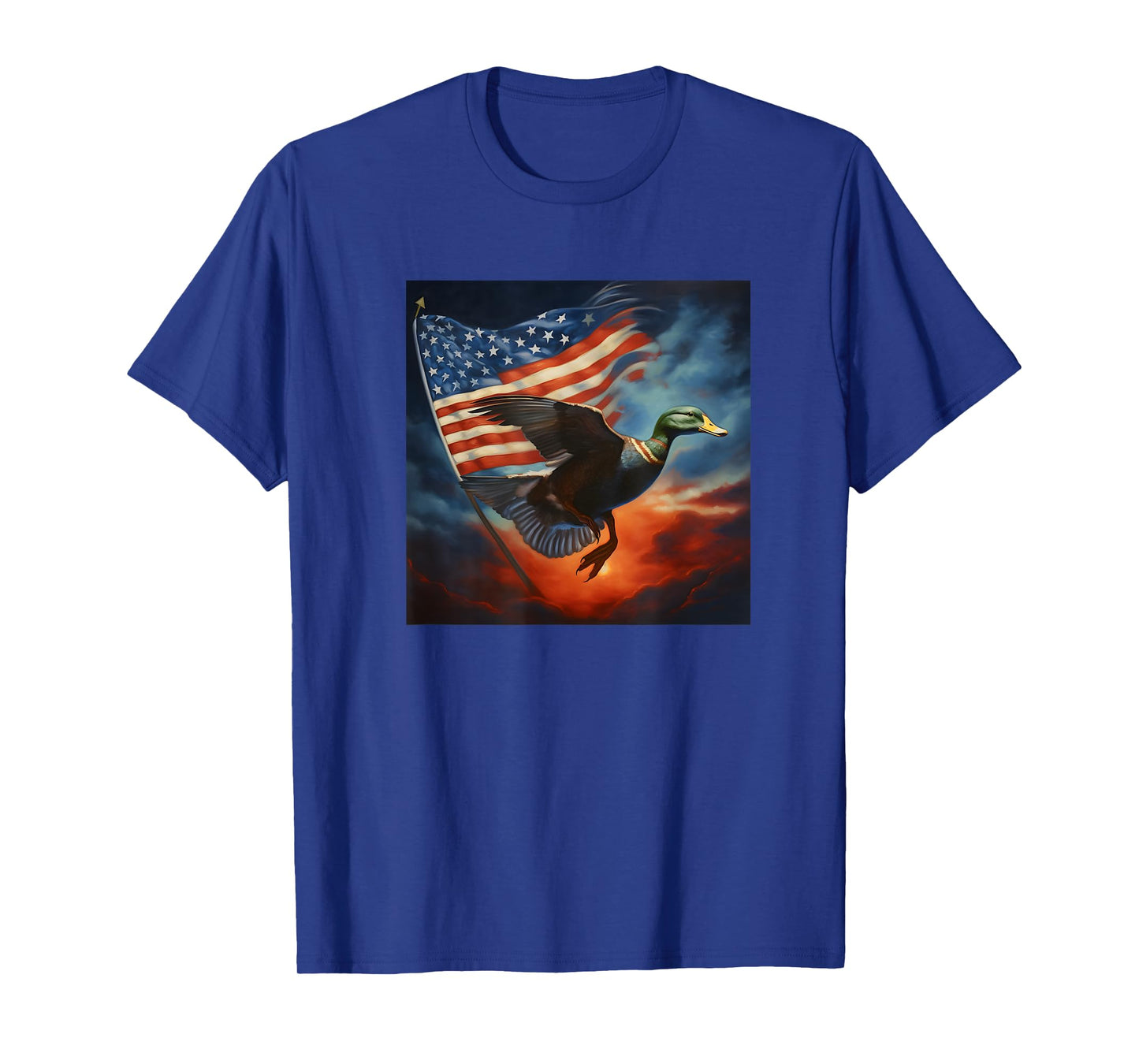 Duck Hunter American Flag Waterfowl Starry Night Men T-Shirt