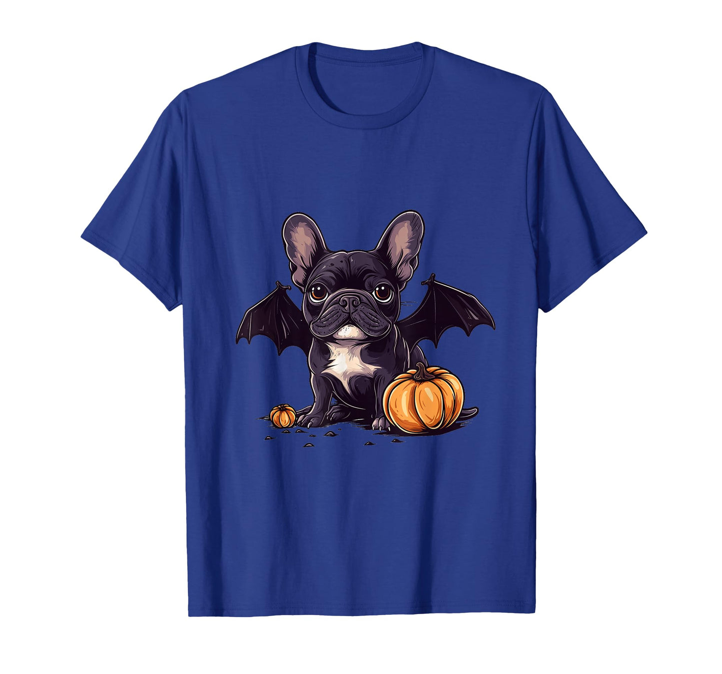 Cute Halloween French Bulldog Bat Wings Pumpkin Spooky Dog T-Shirt