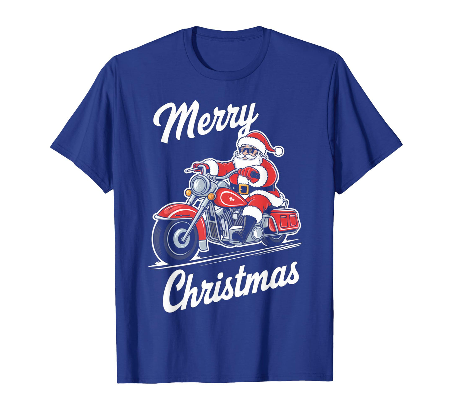 Merry Christmas Santa Riding Motorcycle Biker Lover Xmas T-Shirt
