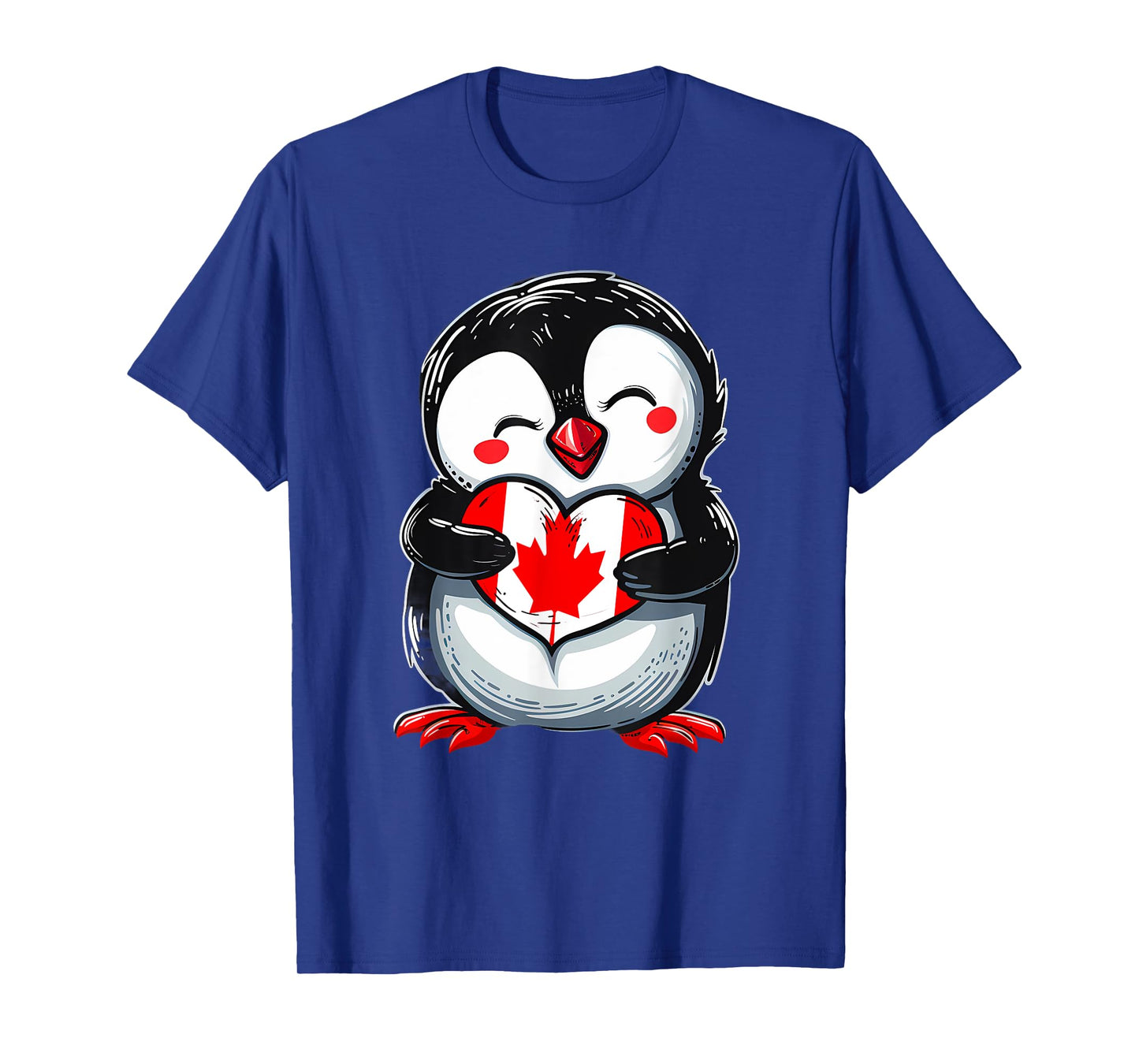 Canadian Pride Heart Penguin Canada Maple Leaf Canada Flag T-Shirt