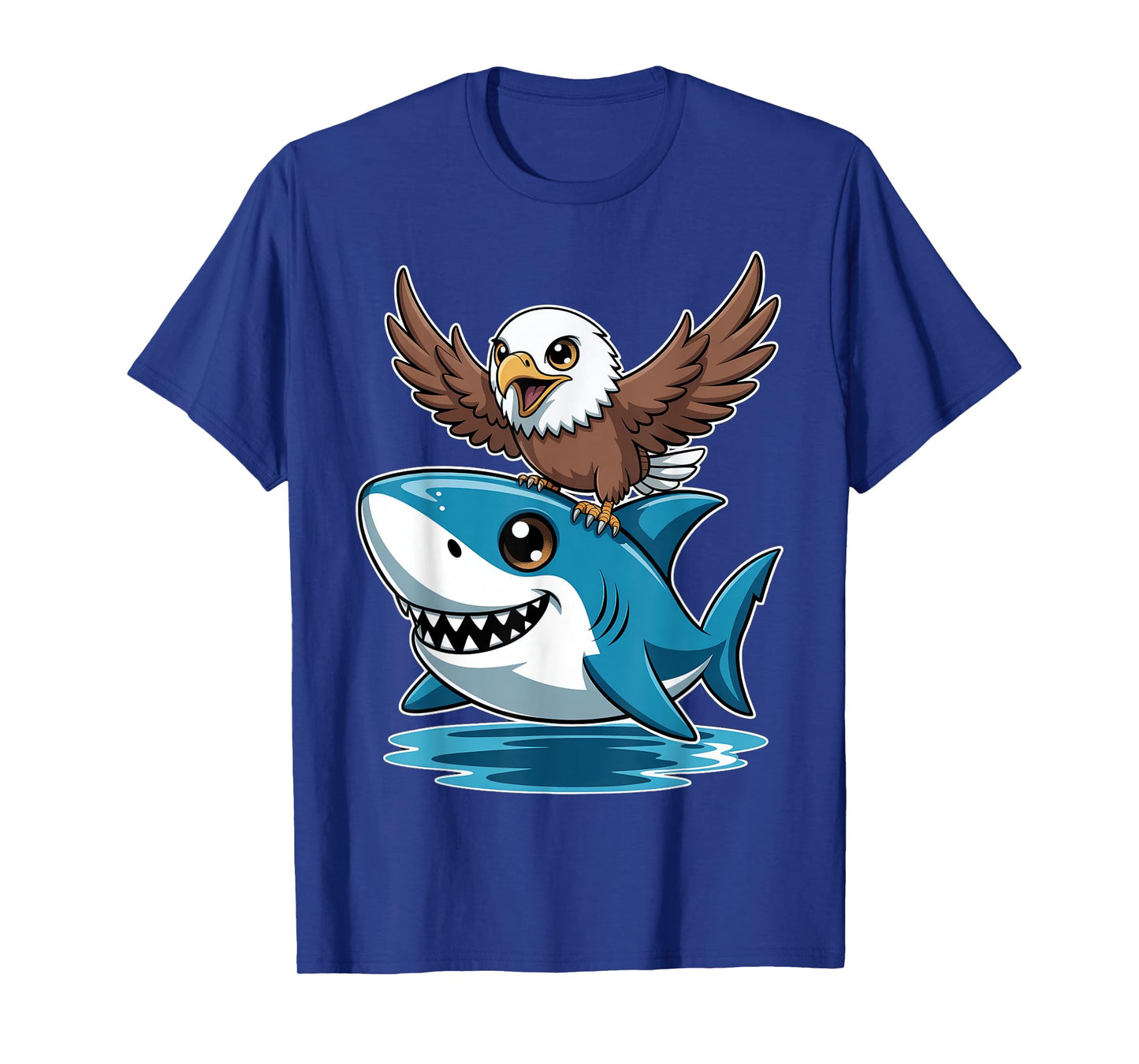 Cute Shark with Bald Eagle T-Shirt