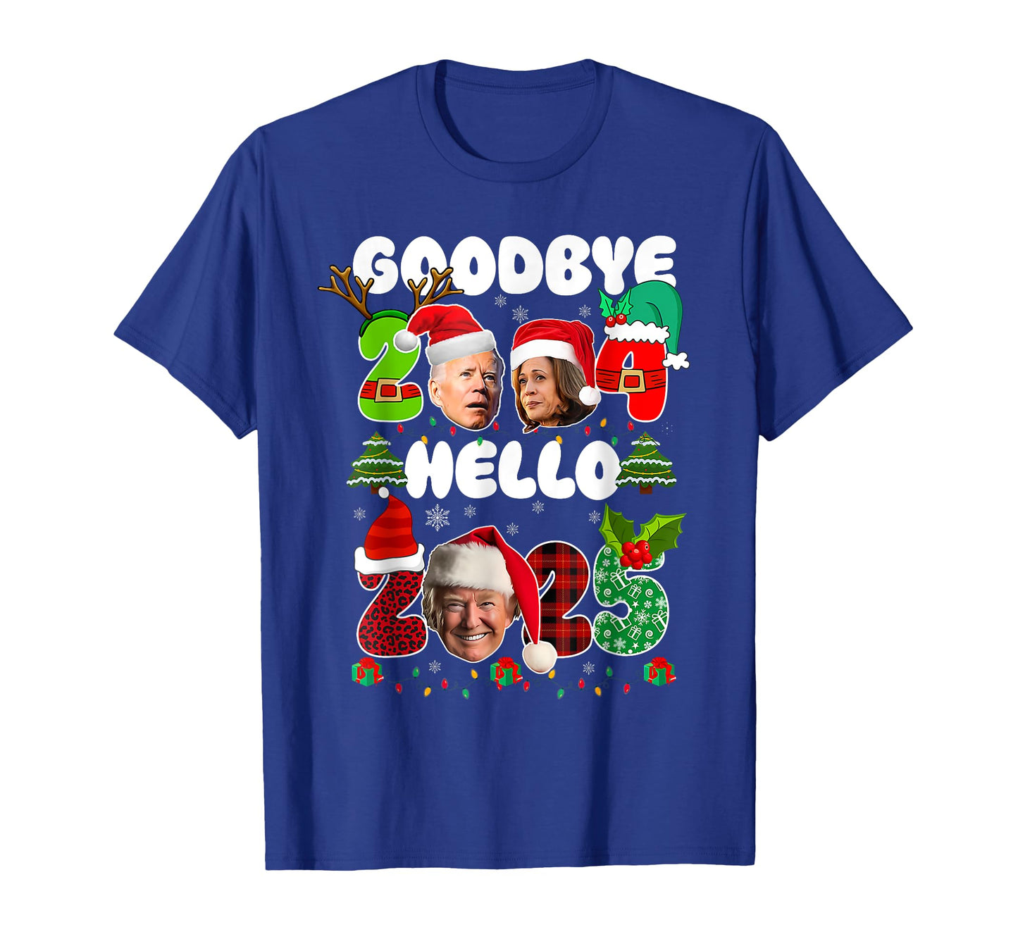 Funny Goodbye 2024 Hello 2025 TRUMP Christmas New Year's Eve T-Shirt