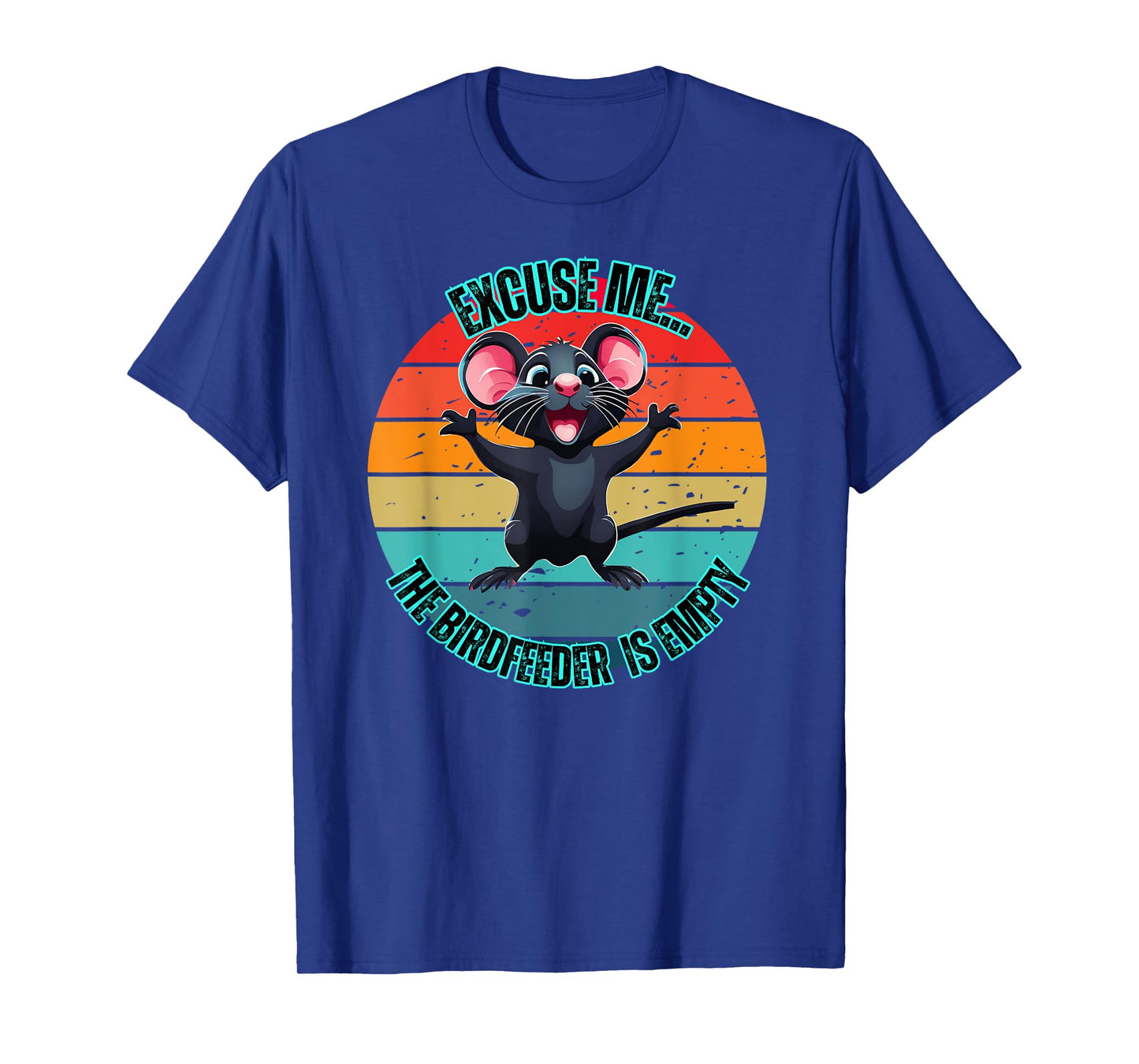 Funny Adorable Bird Feeder Empty Mouse Rat Wildlife Sunset T-Shirt