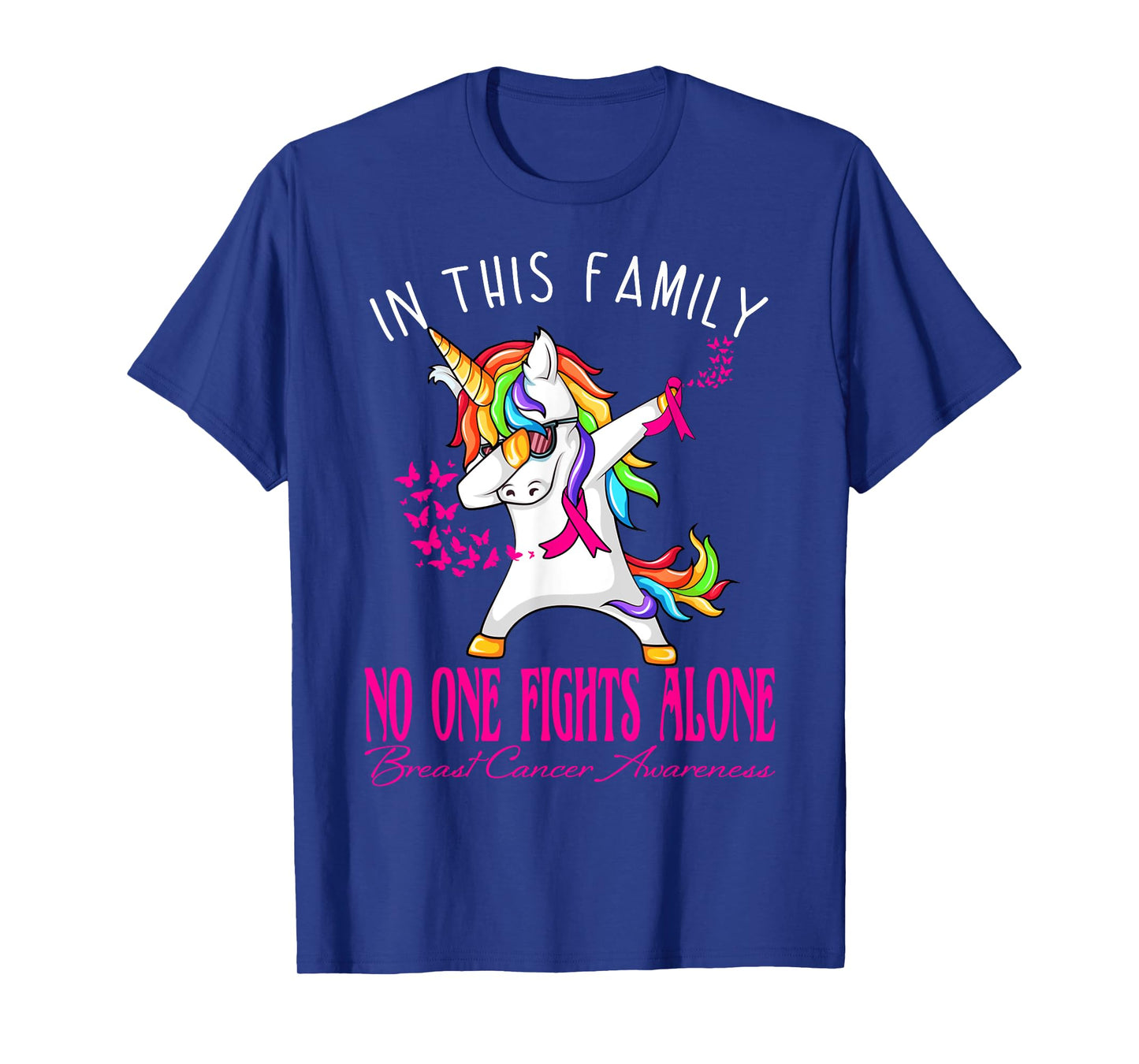 In This Family No One Fights Alone Breast Cancer Awareness T-Shirt