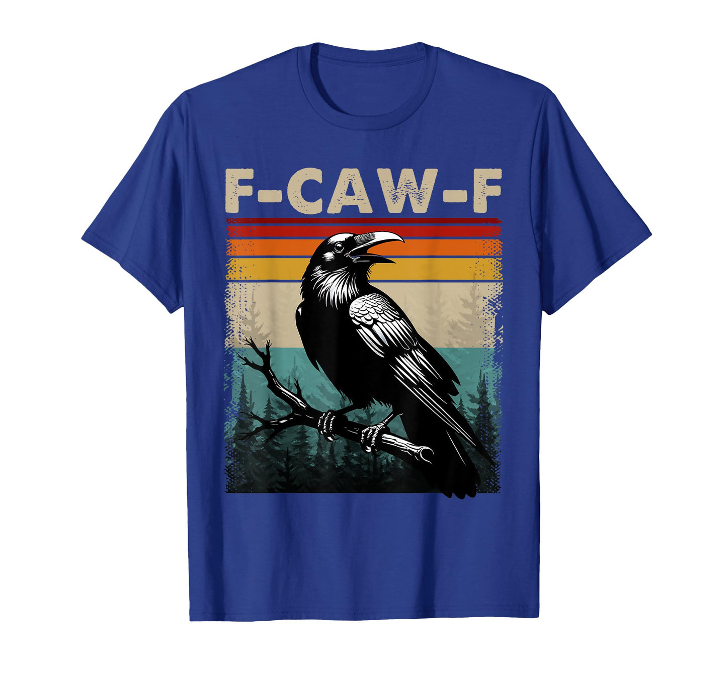 F-Caw-F Black Crow Black Bird Retro Sunset Vintage F-Caw-F T-Shirt