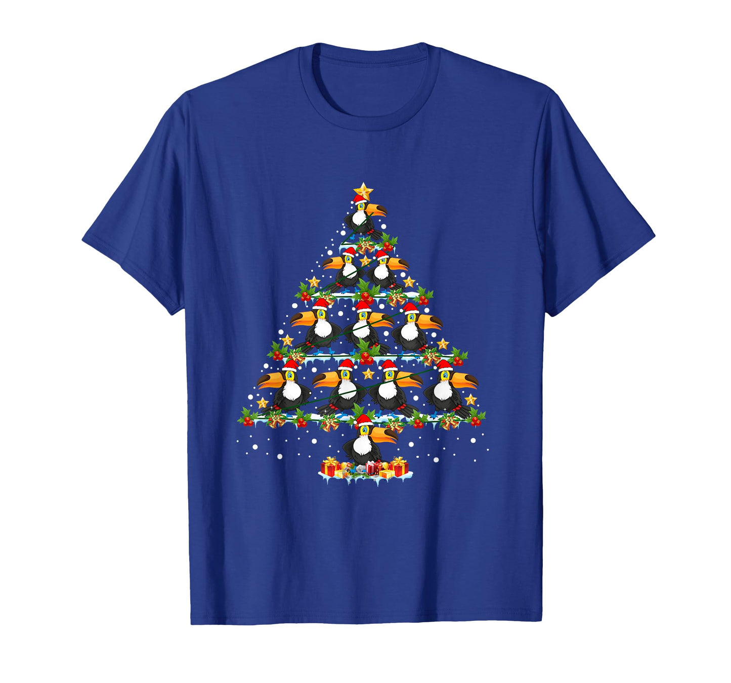 Toucan Bird Lover Xmas Tree Santa Hat Toucan Christmas Tree T-Shirt