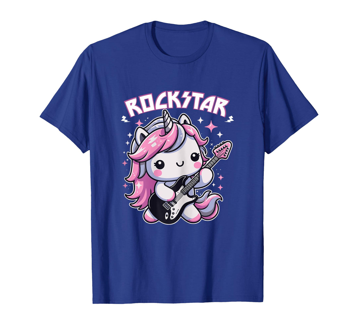 Rockstar Unicorn Playing Guitar Guitarist Kids Girls T-Shirt