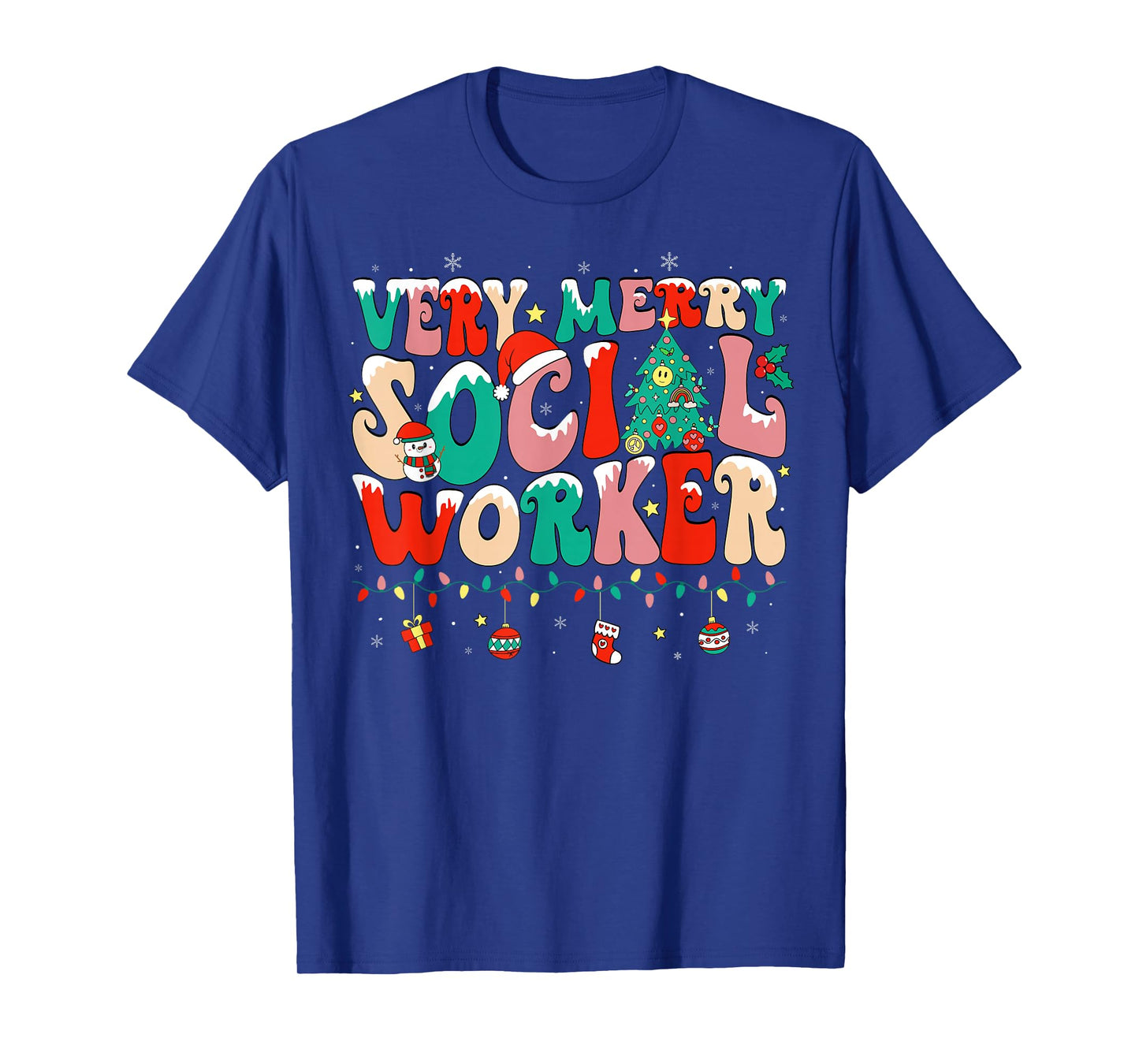 Very Merry Social Worker Xmas Cool Christmas Social Worker T-Shirt