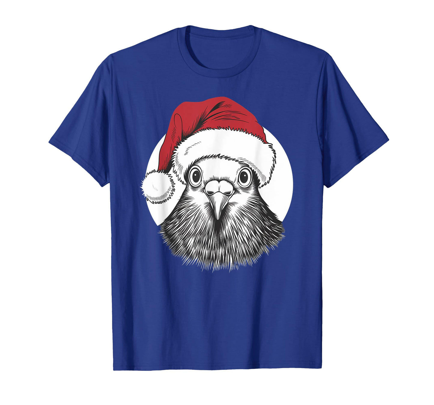 Joyful Pigeon Santa on Pigeon Christmas T-Shirt