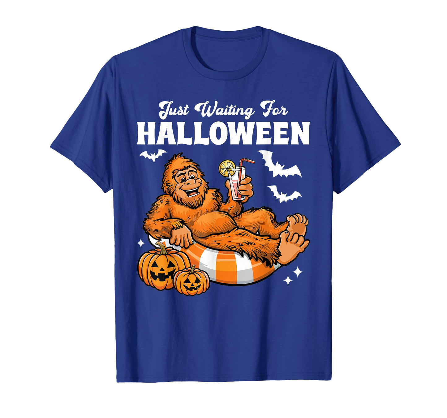 Just Waiting For Halloween Cute Lazy Bigfoot Halloween T-Shirt