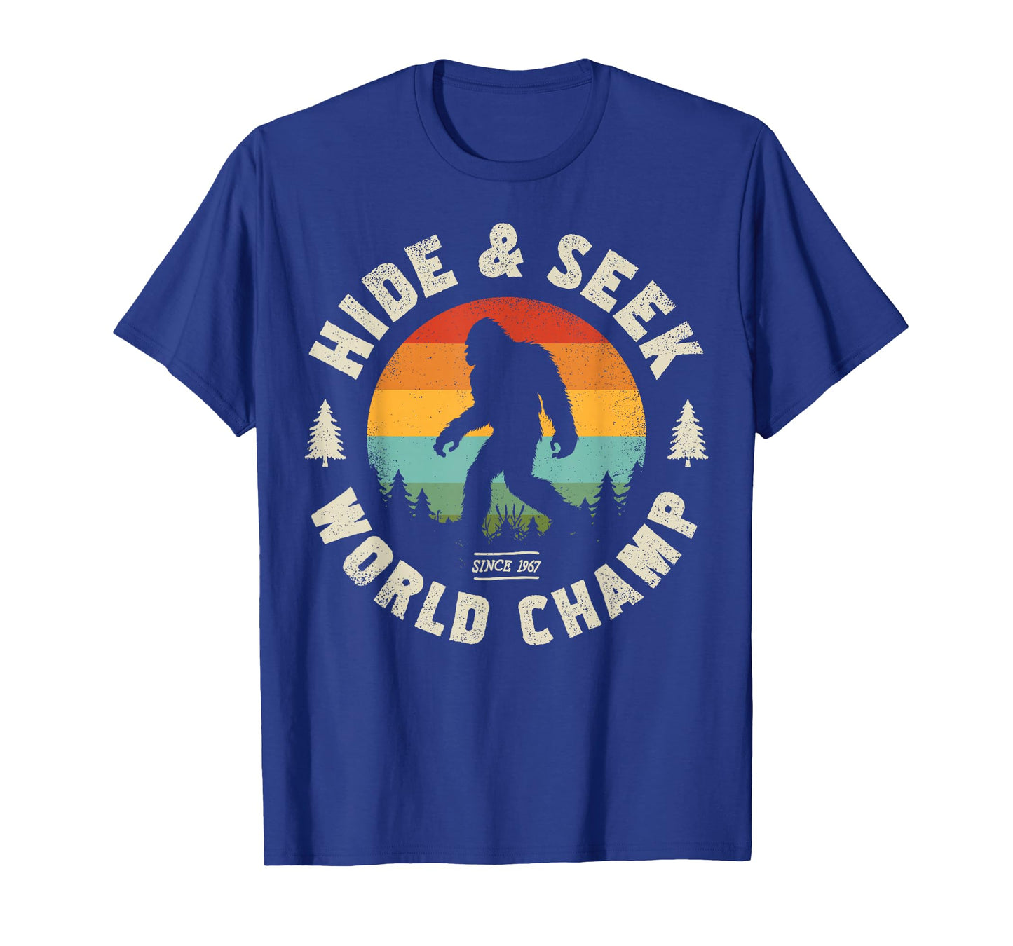 Bigfoot Hide And Seek World Champion Sasquatch Retro Vintage T-Shirt