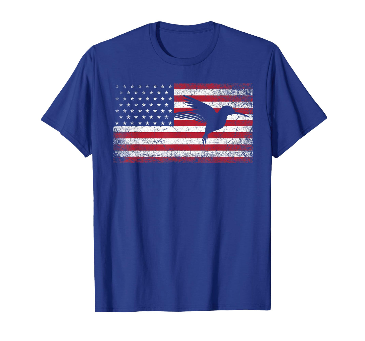 American Flag Hummingbird Bird Lover 4th of July Birding USA T-Shirt