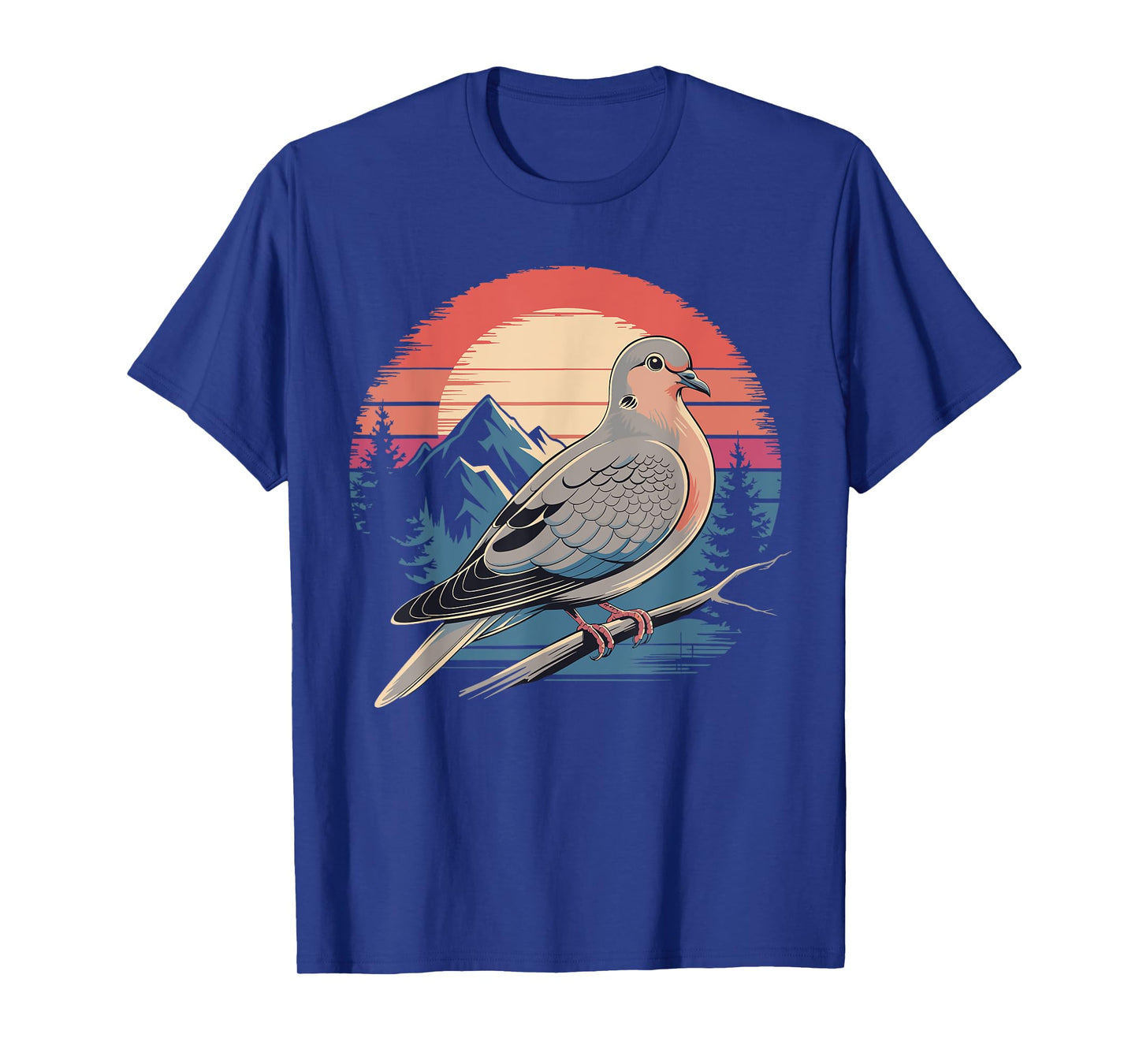 Mourning Dove Bird Lover Vintage Retro Sunset Bird Watching T-Shirt