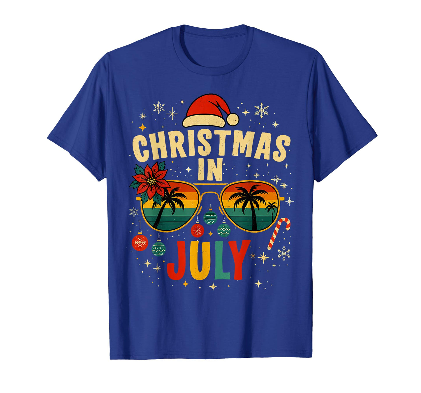 Christmas In July Sunglasses Beach Santa Hat Men Women Kid T-Shirt