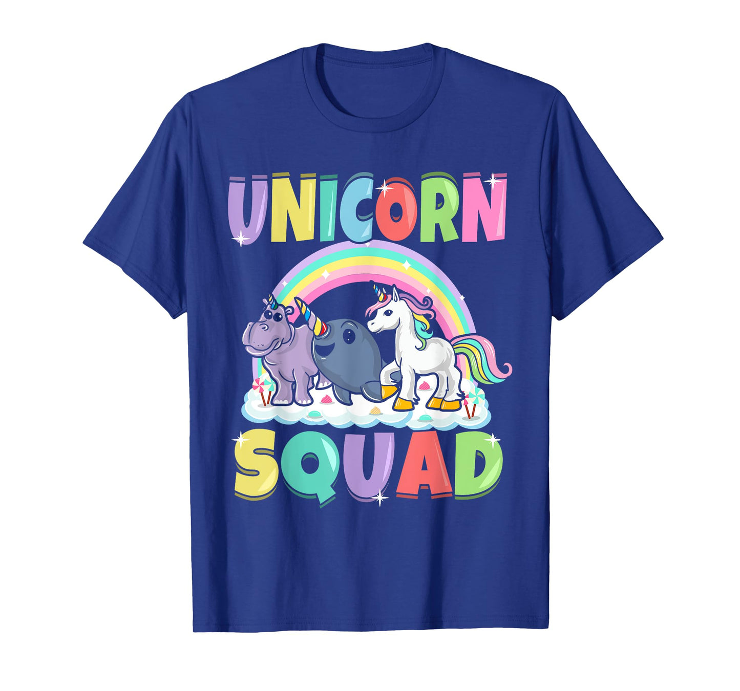 Unicorn Squad Rhino Narwhal Magical Creatures Cute Girly T-Shirt
