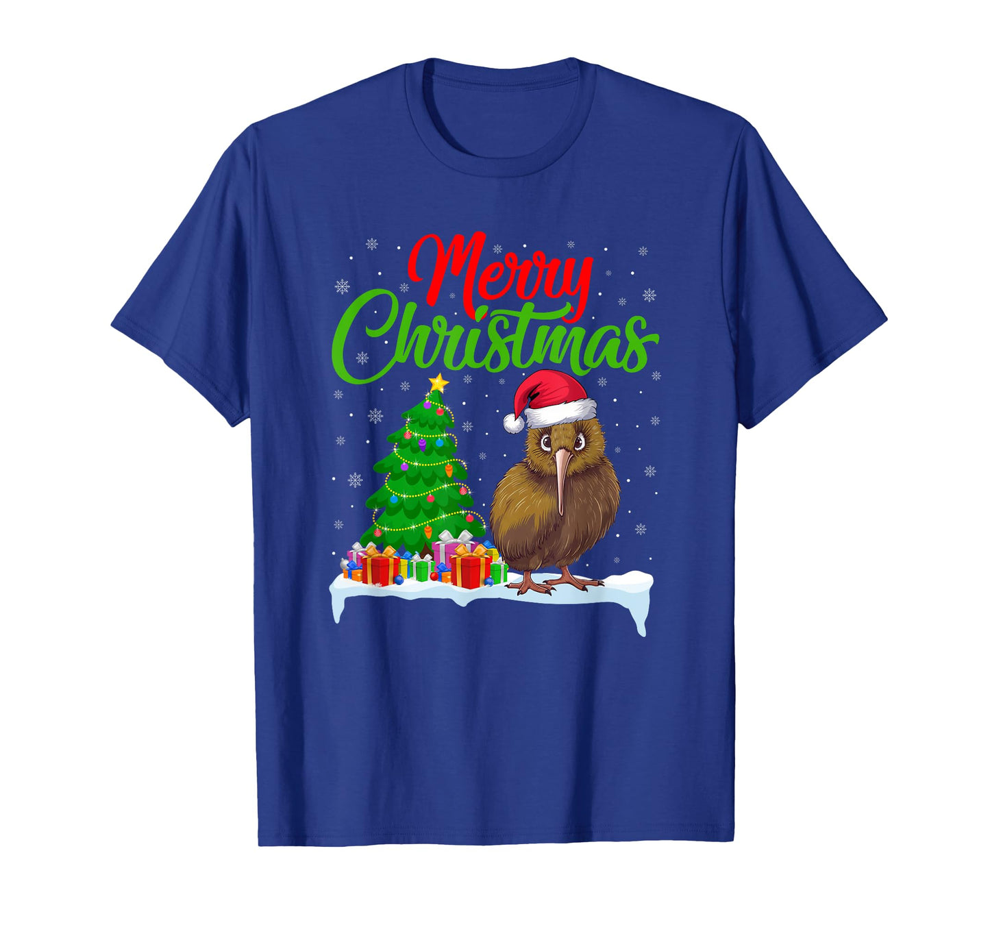 Kiwi Bird Christmas Tree Lights Funny Xmas Kiwi Bird Lover T-Shirt