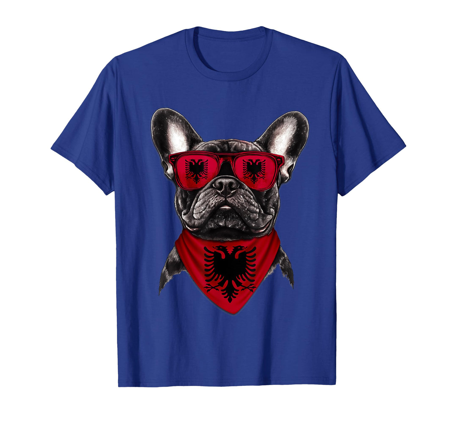 Albanian Flag American French Bulldog Heritage Albania T-Shirt for Men Women Kids