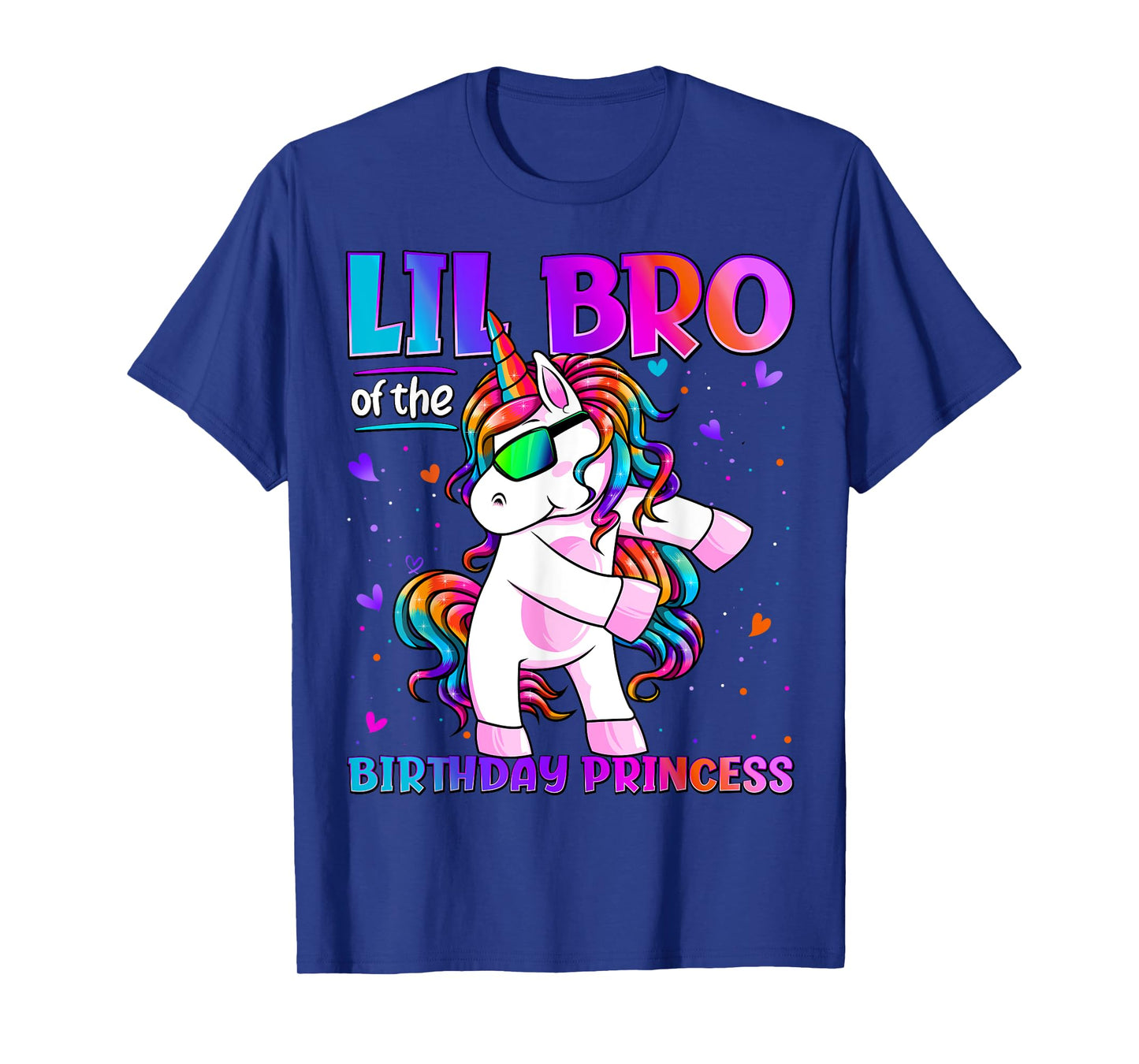 Lil Bro Of Birthday Princess Flossing Unicorn Lil Brother T-Shirt