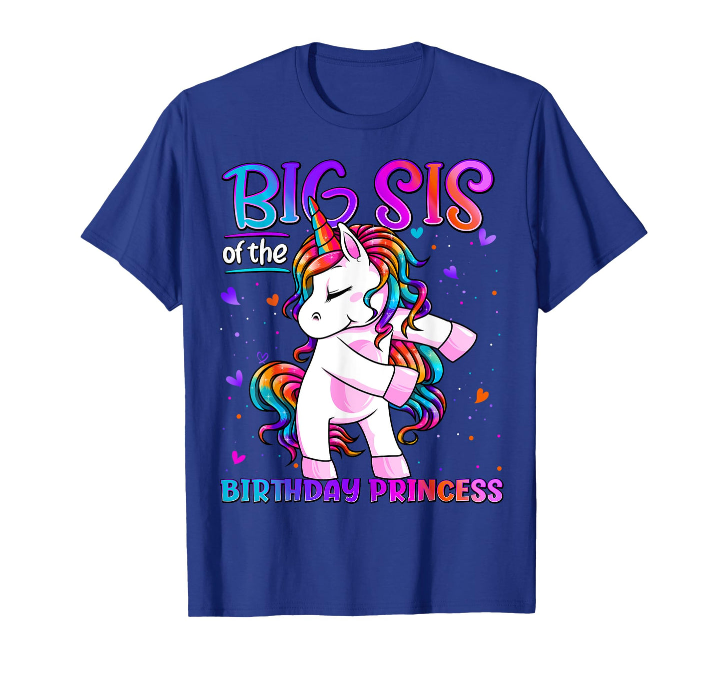 Big Sis of the Birthday Princess Flossing Unicorn Big Sister T-Shirt