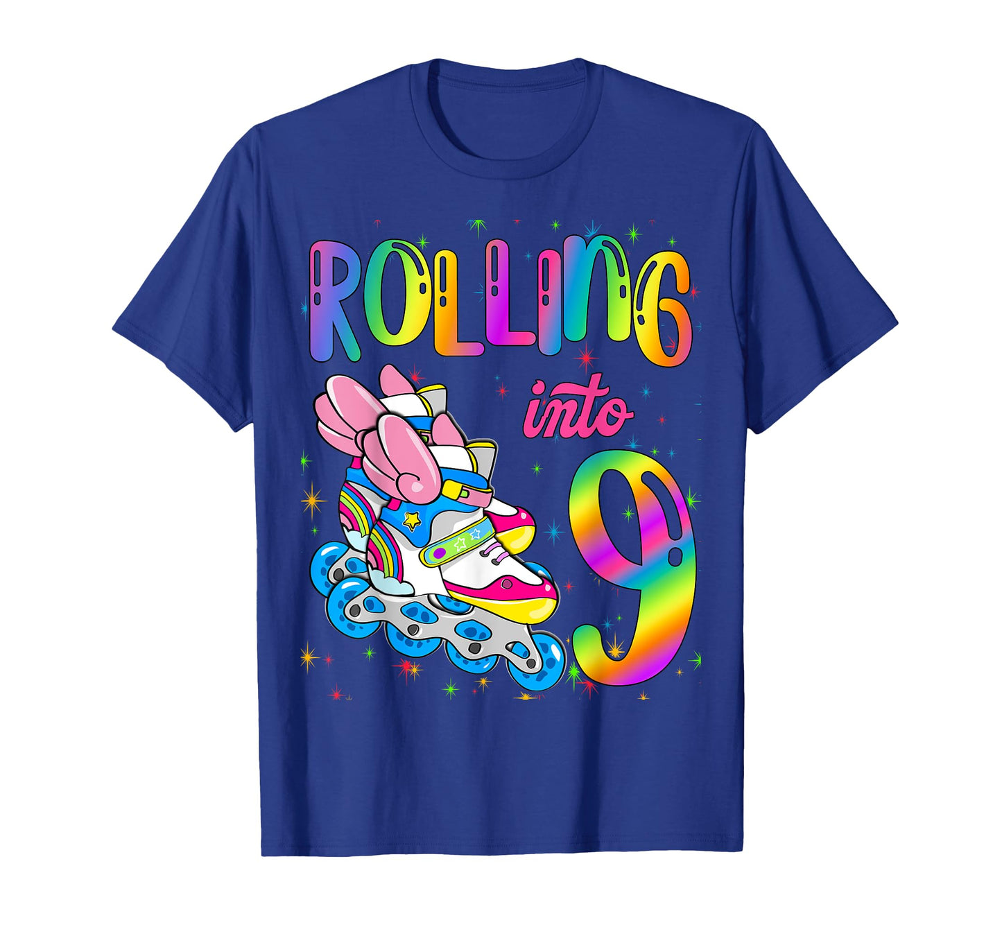 Rolling Into 9 years Let's Roll I'm Turning 9 Roller Skate T-Shirt