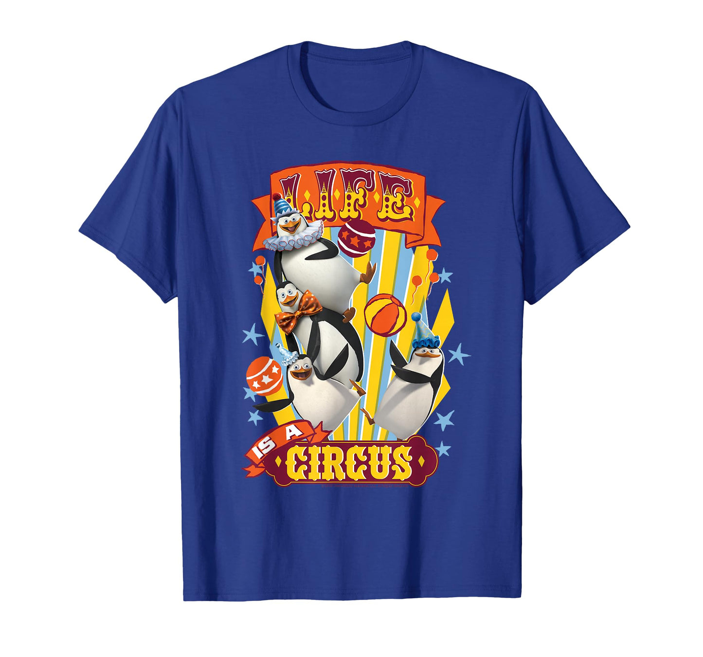 Madagascar Penguin's Life Is a Circus Tex Poster T-Shirt