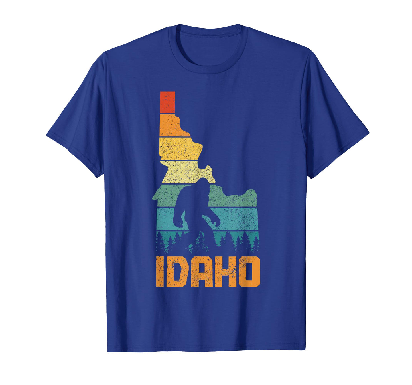 Idaho Bigfoot State Map Hunting Hunter Funny Pride Vintage T-Shirt