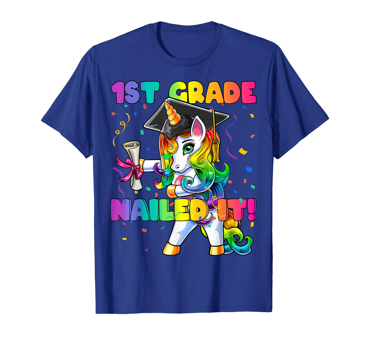 Flossing Unicorn 1st Grade Graduation Cap Diploma Gift Girls T-Shirt