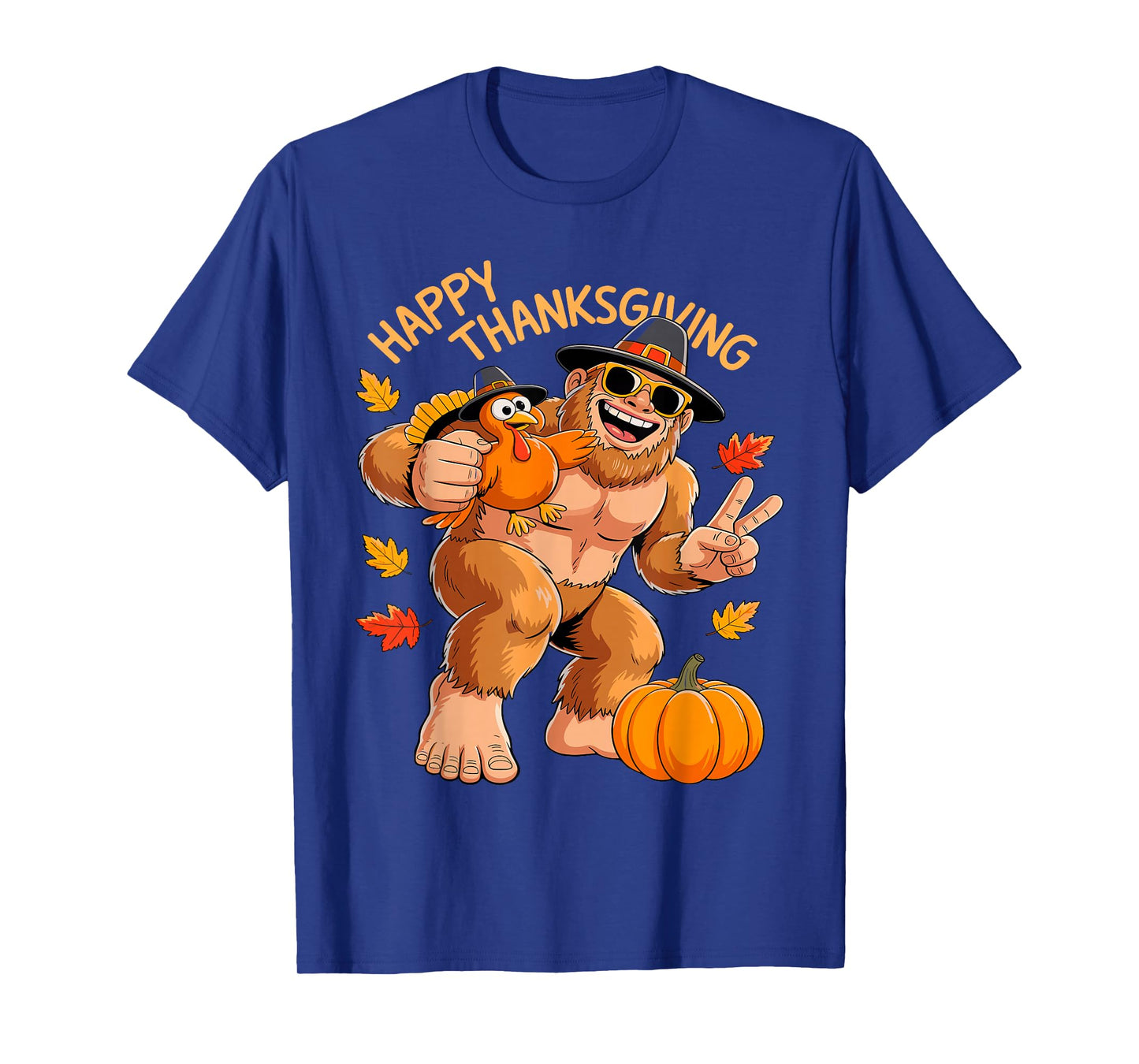 Bigfoot Turkey Thanksgiving Toddler Boys Kids Men Sasquatch T-Shirt