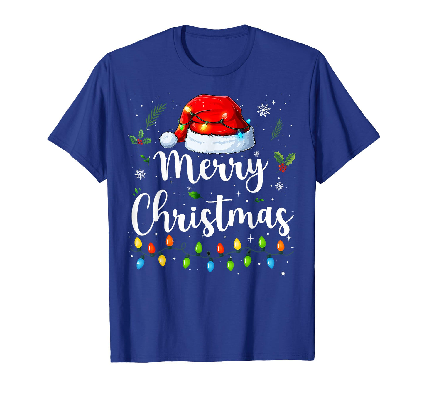 Merry Christmas Red Santa Hat Reindeer Xmas Matching Family T-Shirt